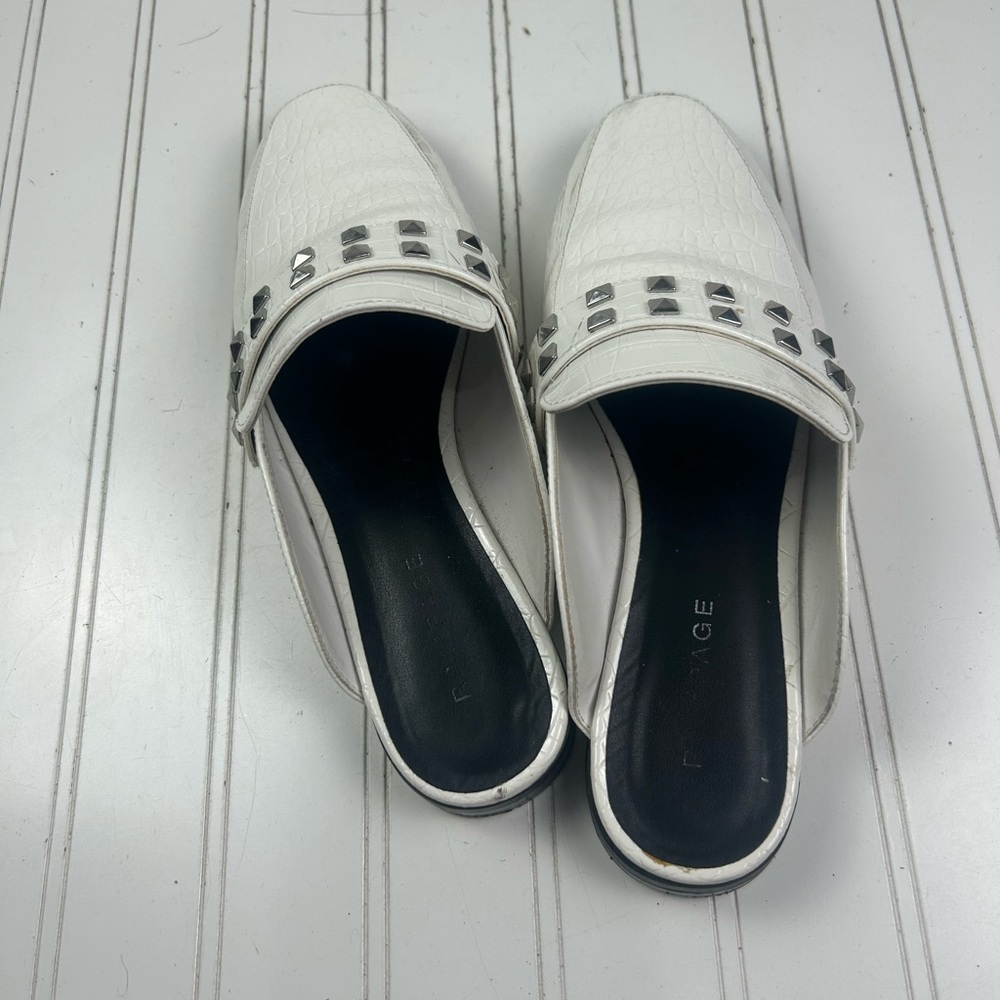 Rampage White Studded Brady Slip-On Loafers Mules Womenโs Size 8.5M - Picture 8 of 11
